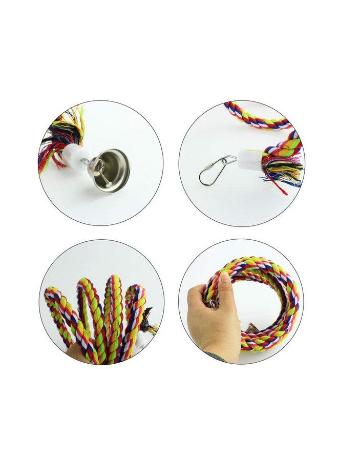Tayfremn 2pcs 63in Bird Perch Rope Bungee Bird Toy Pure Natural Parrot Toy Cage Parrot Chewing Toy - Image 3
