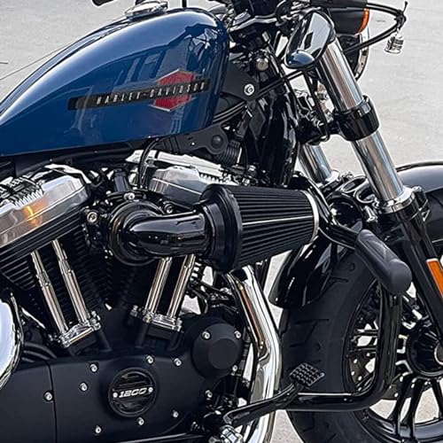 TOPRAMETAL For harley air cleaner filter sportster street road glide king for harley davidson motorcycle air intake (Nake style -Black, A-For Sportster XL models) - Image 3