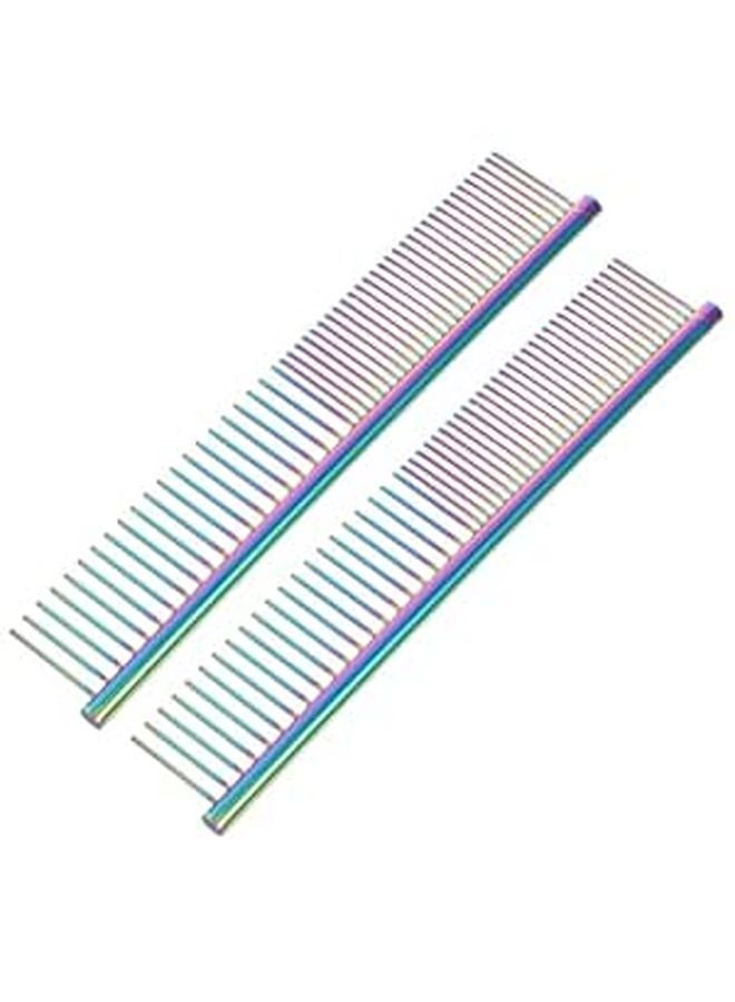 Stainless Steel Pet Grooming Comb for Detangling and Massage with Rounded Ends - Image 1