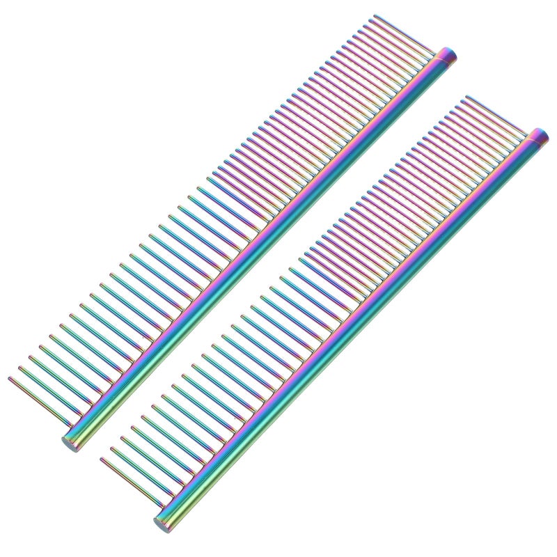 Stainless Steel Pet Grooming Comb for Detangling and Massage with Rounded Ends - Image 2
