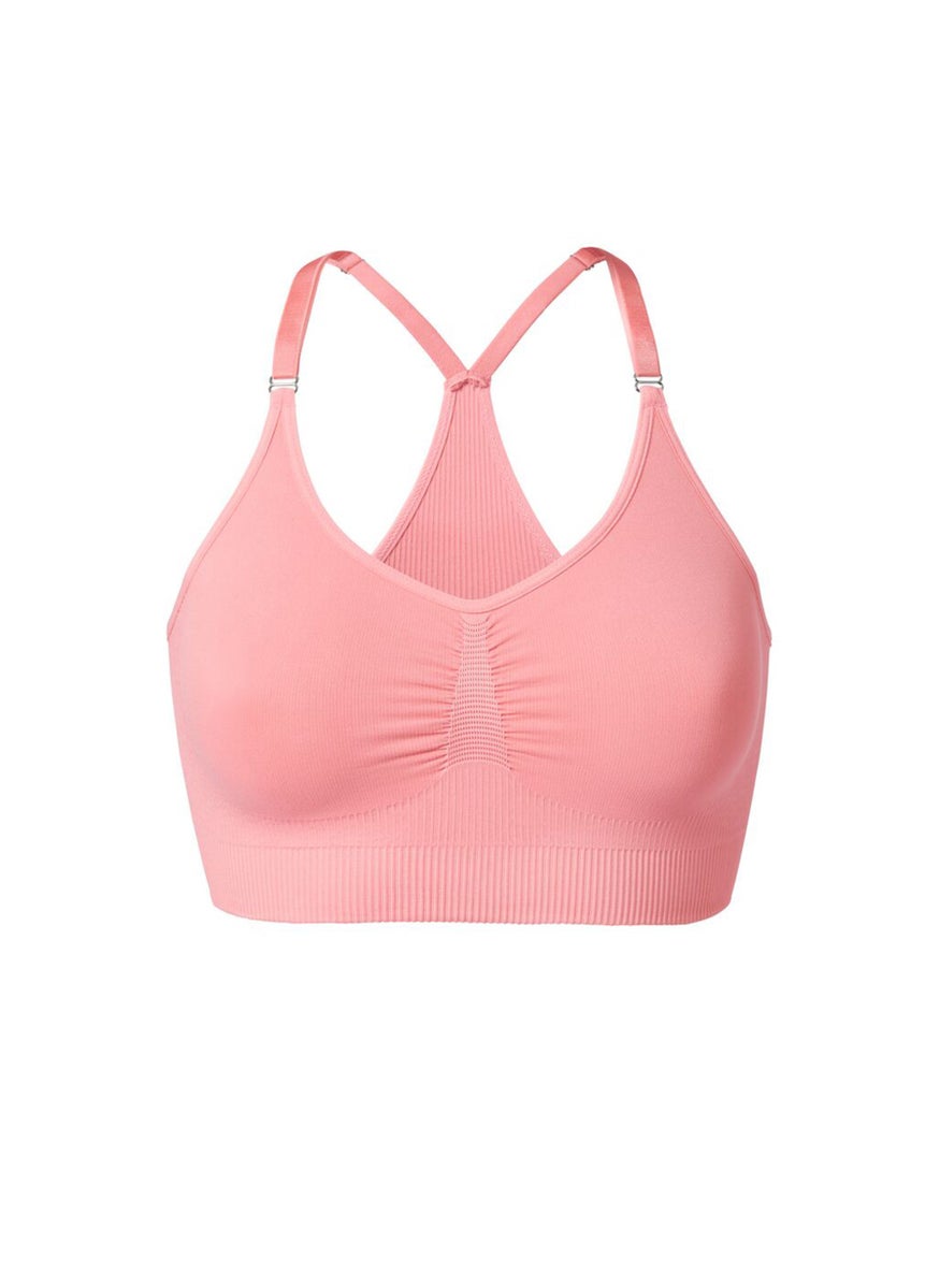 Tchibo Women Seamless Non Padded Sports Bra, Coral  - Image 2