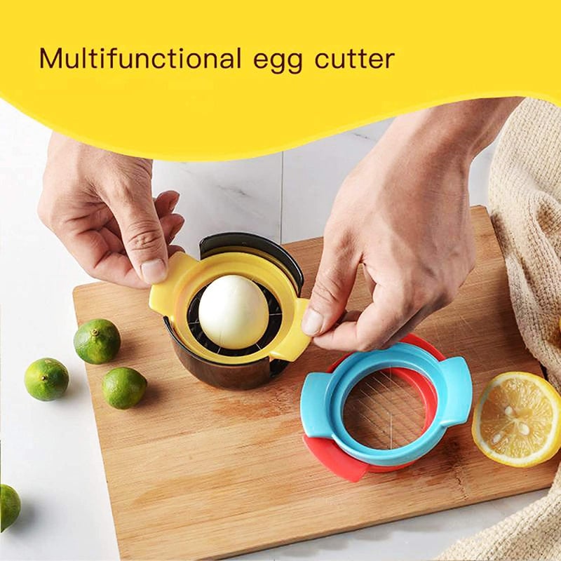 DORMICO Egg Slicer Wedger Stainless Steel Egg Slicer Cutter Heavy Duty Hard Boiled Egg Slicer 3in1 Egg Cutter Black - Image 3
