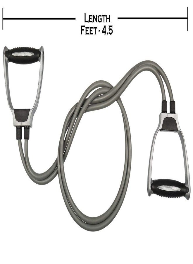 XTROKE Premium Double Toning Resistance Tube Pull Rope Elastic Rubber Exercise Band for Stretching, Workout, Home Gym and Toning with Heavy Quality D Shaped Handles for Men Women (Color May Vary) - Image 3