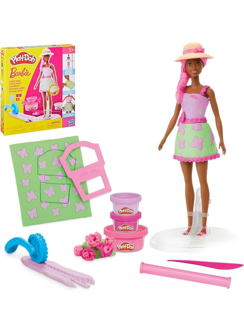Barbie Play-Doh Barbie Garden Party Set | Make Doll Clothes with Modeling Compound & 10 Fashion Accessories, Arts & Crafts for Girls & Boys 5+ - Image 1