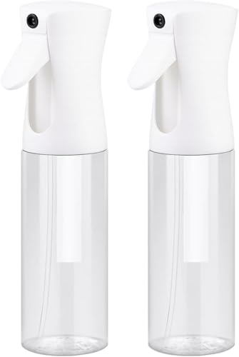 VIGOR PATH Continuous Spray Bottle for Hair – Fine Mist Mister for Hairstyling, Cleaning, Plants, Pets, Barbers, Salons, and Essential Oil Applications (300ml/10.1 oz) Clear 2 Pack - Image 1