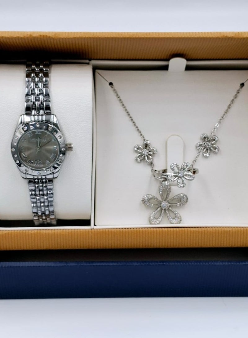 Montera Analog Watch Set, Necklace, Earrings and Ring Set for Women