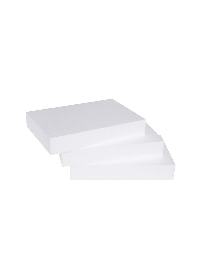 CRAFT MAGIC 3PCS Craft Foam Blocks 30x20x4cm Rectangle Polystyrene Thermocol Styrofoam Sheets for DIY Arts Crafts Sculpting Flower Arrangements Modeling School Office Home Use - Image 4