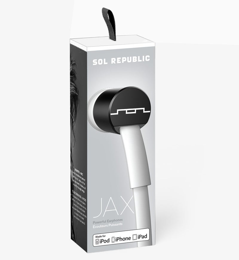 SOL REPUBLIC Jax Wired 3-Button In-Ear Headphones, Apple Compatible, Tangle Free Cable, In-Ear Noise Isolation, 4 Ear Tip Sizes, Great For Calls, 1111-31 White - Image 4