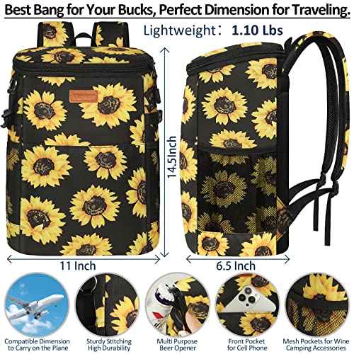 Vankor 30L Sunflower Floral Insulated Cooler Backpack - Image 3