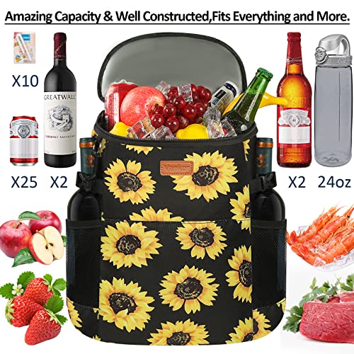 Vankor 30L Sunflower Floral Insulated Cooler Backpack - Image 5