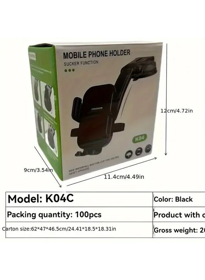 Black 360 Degree Rotating Car Phone Holder with Strong Suction Cup Dashboard Mount - Image 5