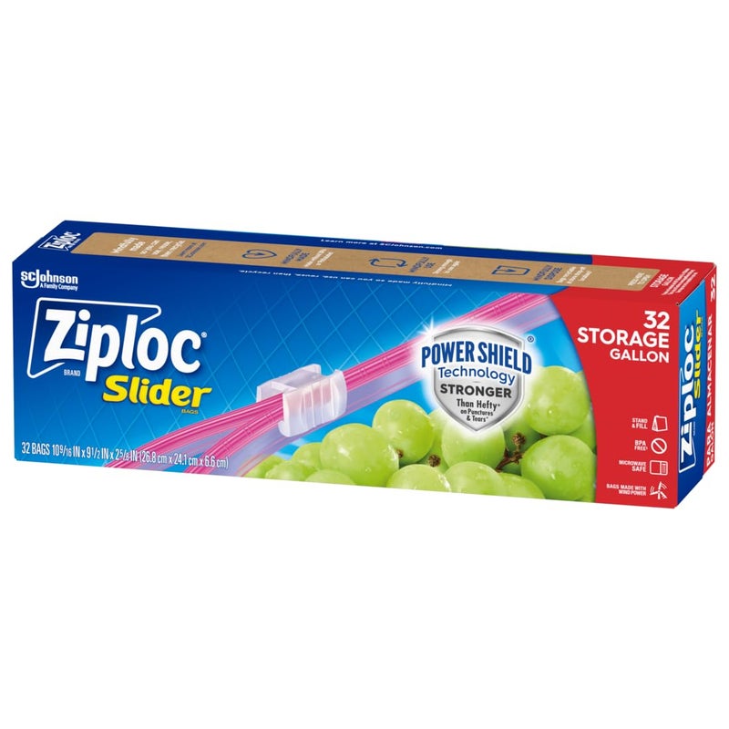 Ziploc Ziploc Gallon Food Storage Slider Bags Power Shield Technology for More Durability 32 Count