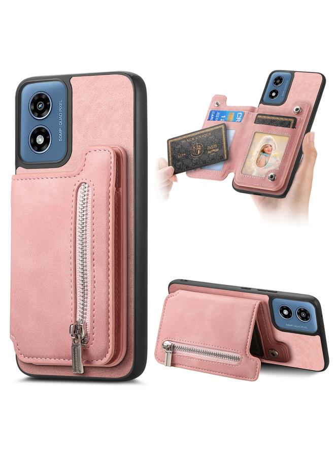 اس-توب جراب خلفي لهاتف موتورولا موتو جي باور 2024 5G ريترو ماج سيف محفظة بسحاب وحقيبة بطاقات - Image 1