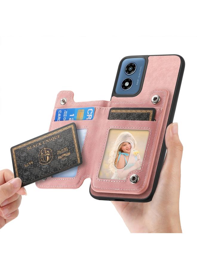 اس-توب جراب خلفي لهاتف موتورولا موتو جي باور 2024 5G ريترو ماج سيف محفظة بسحاب وحقيبة بطاقات - Image 4