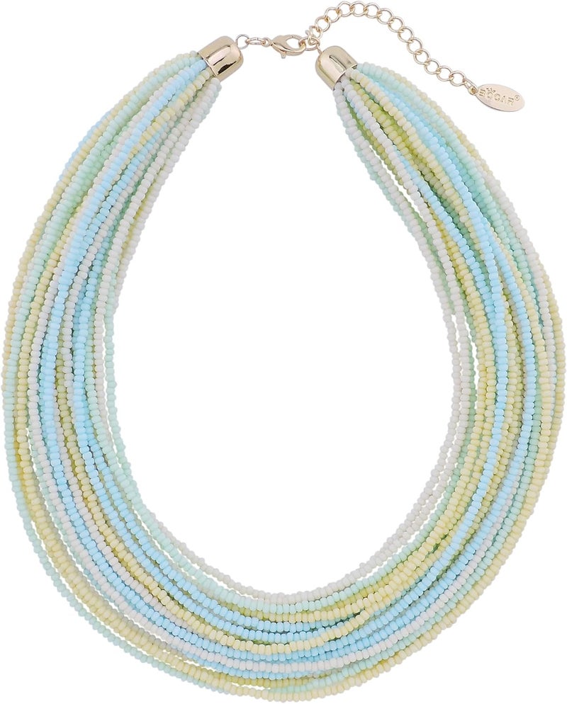 Bocar Multi Layer Chunky Bib Statement Seed Beads Cluster Collar Necklace for Women Gift (NK-10351) - Image 1