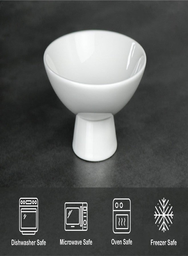 HillSpring 8oz Small Porcelain Footed Bowls, 5" White Pedestal Bowls for Nuts, Desserts, Ice Cream, Creme Brulee and Pudding, Oven Safe, Set of 3 - Image 5