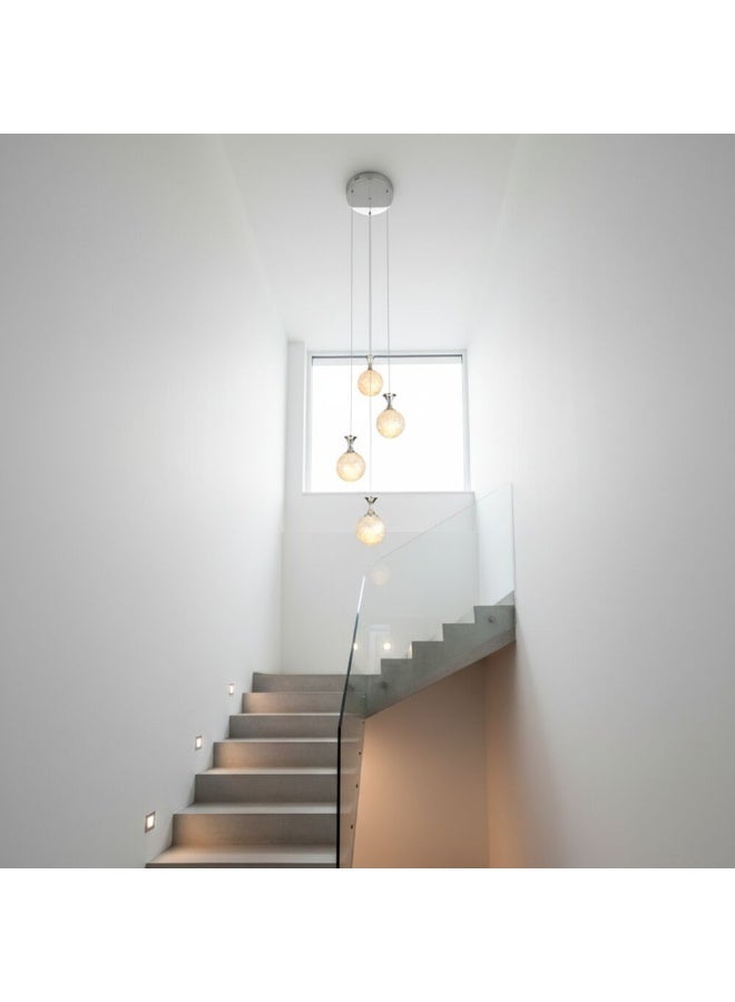 DANUBE HOME Sienna Pendant Lamp 2m Adjustable White Silver Hanging Ceiling Light - Image 3