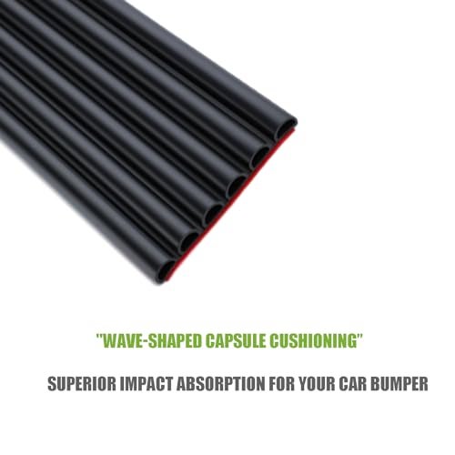 VEXPLO DIY Car Bumper Protector Guard, Strong Self Adhesive Rubber Rear Front Bumper Guard for SUV Cars Trucks, No Residue Anti Scratch & Anti-Colision Car Bumper Guard Accessories- 5 Pack Black - Image 3