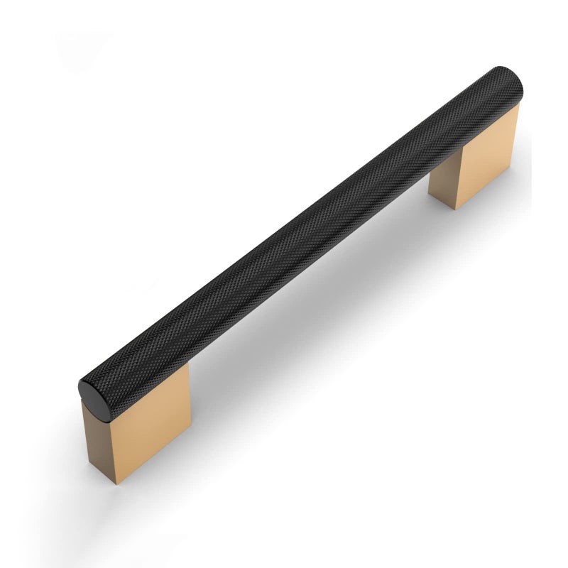Coinkoly 10 Pack 5"(128mm) Black and Gold Cabinet Pulls Knurled Kitchen Cabinet Handles Drawer Pulls Cupboard Hardware for Cabinets - Image 1
