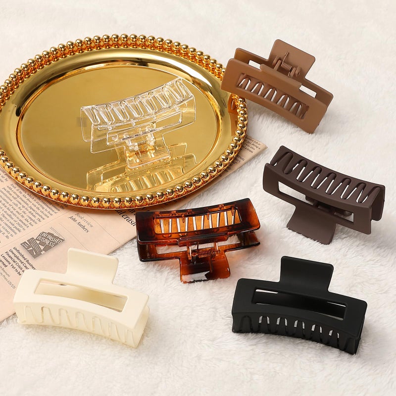 Sisiaipu Hair Clip, 3.5 Inch Medium Hair Claw Clips 6 Pack for Women and Girls - Amber Hair Accessories - Image 2