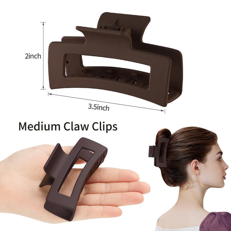 Sisiaipu Hair Clip, 3.5 Inch Medium Hair Claw Clips 6 Pack for Women and Girls - Amber Hair Accessories - Image 3