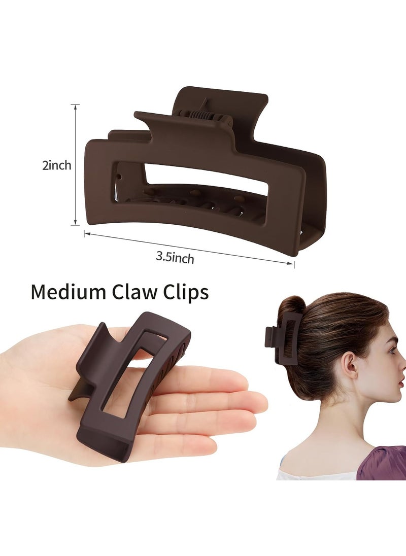 Sisiaipu - Hair Clip, 3.5 Inch Medium Hair Claw Clips 6 Pack for Women and Girls - Amber Hair Accessories - Image 1