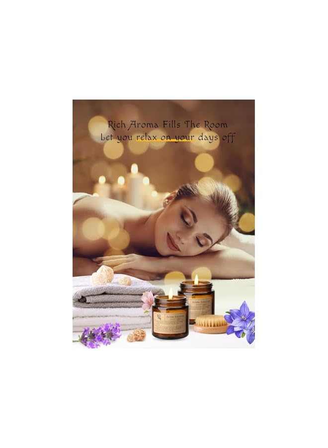 Green Tiger 4pcs Candles for Home Scented, Aromatherapy Jar Candle Gifts for Women, Scented Candles Set for Birthday Valentine Mother's Present (Brown rosewood + Lavender + vanilla+ blue wind chime) - Image 3
