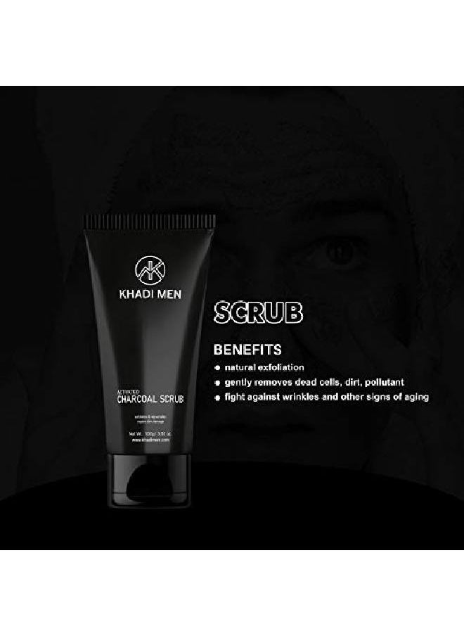 KHADI MEN Activated Charcoal Scrub Suitable For Oily & Prone Skin  - Image 4
