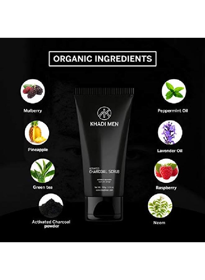 KHADI MEN Activated Charcoal Scrub Suitable For Oily & Prone Skin  - Image 5