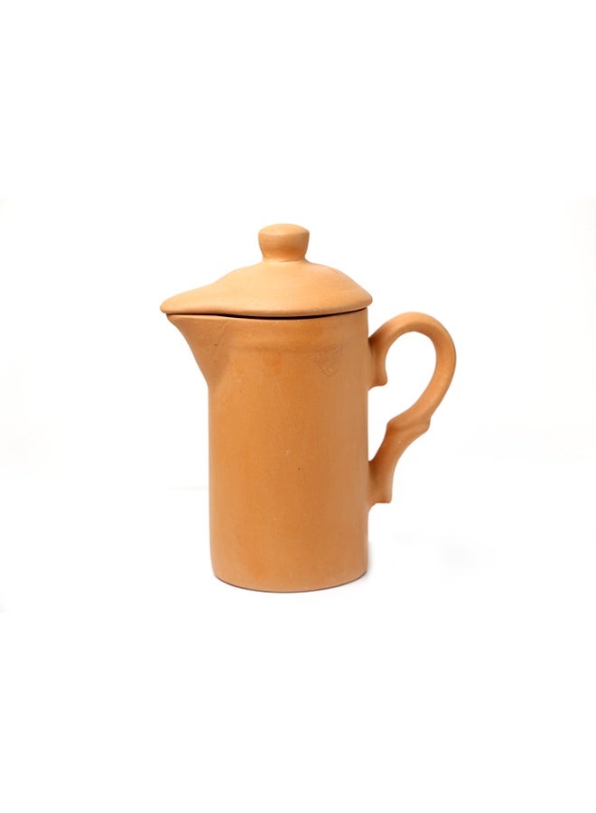 ارك مجموعة إبريق ARK Terrapura من الطين الطبيعي - تتضمن 6 أكواب للشرب - إبريق 750 مل + 6 أكواب زجاجية 200 مل عضوي، مصنوع يدويًا، حرفي وفريد ​​من نوعه - Image 4