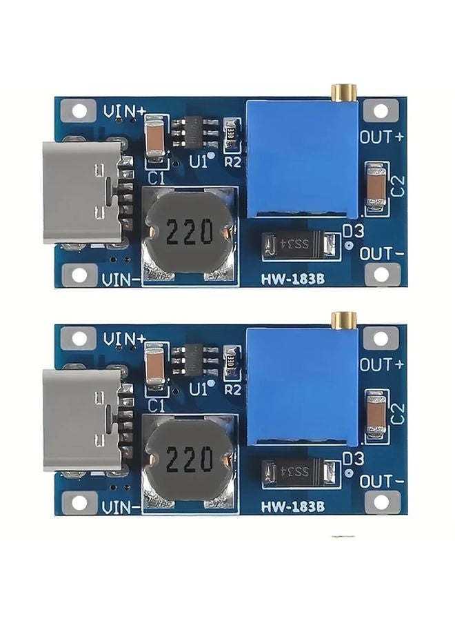 قطعتان من وحدة محول التعزيز MT3608 DC-DC من 2 فولت إلى 24 فولت إلى 5 فولت - 28 فولت 2 أمبير منظم جهد عالي الكفاءة - Image 1