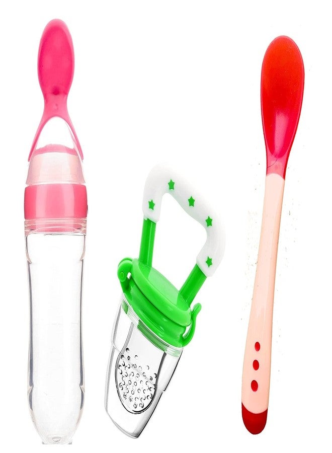 Aplam Chaplam Baby Fruit Nibbler Fruit Feeder/Baby Fruit Nipple/Pacifier for 4 Months + Babies Baby Feeding Set (Multicolor3) - Image 1