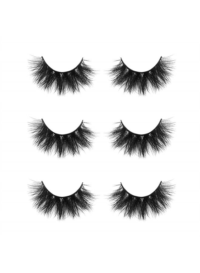 mikiwi 3D Mink Lashes, Mikiwi D390-3, 3 Pairs Lashes, Mink Eyelashes, Thick HandMade Full Strip Lashes, Cruelty Free, Luxury Makeup, 20mm mink eyeLashes (D390-3) - Image 2
