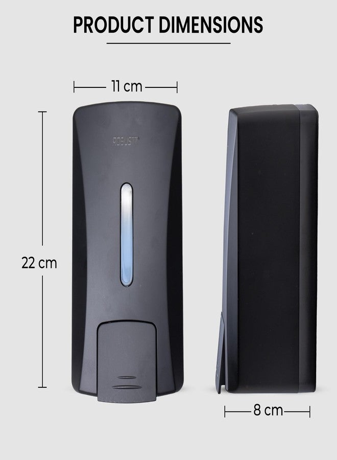 Robustt Stylish Wall Mounted Liquid Soap Dispenser 1L (Black, Pack of 1) - with Adhesive Hooks | Easy Installation for Bathroom & Kitchen - Durable ABS Material, Sleek Design - Image 4