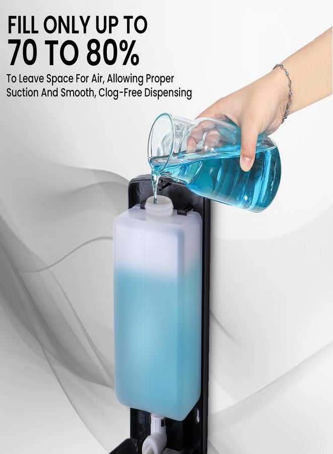 Robustt Stylish Wall Mounted Liquid Soap Dispenser 1L (Black, Pack of 1) - with Adhesive Hooks | Easy Installation for Bathroom & Kitchen - Durable ABS Material, Sleek Design - Image 5