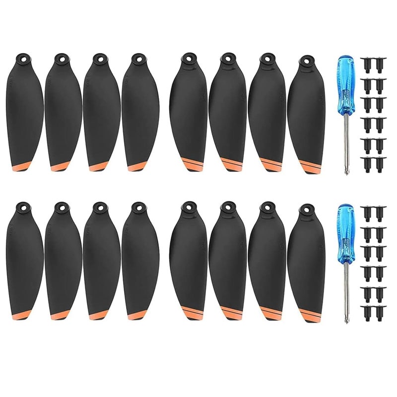 YETEETH 16 PCS Mavic Mini 2 Propellers Compatible with DJI Mini 2 Drone Replacement LowNoise and QuickRelease Blades Props AccesPropellerssories Orange - Image 2