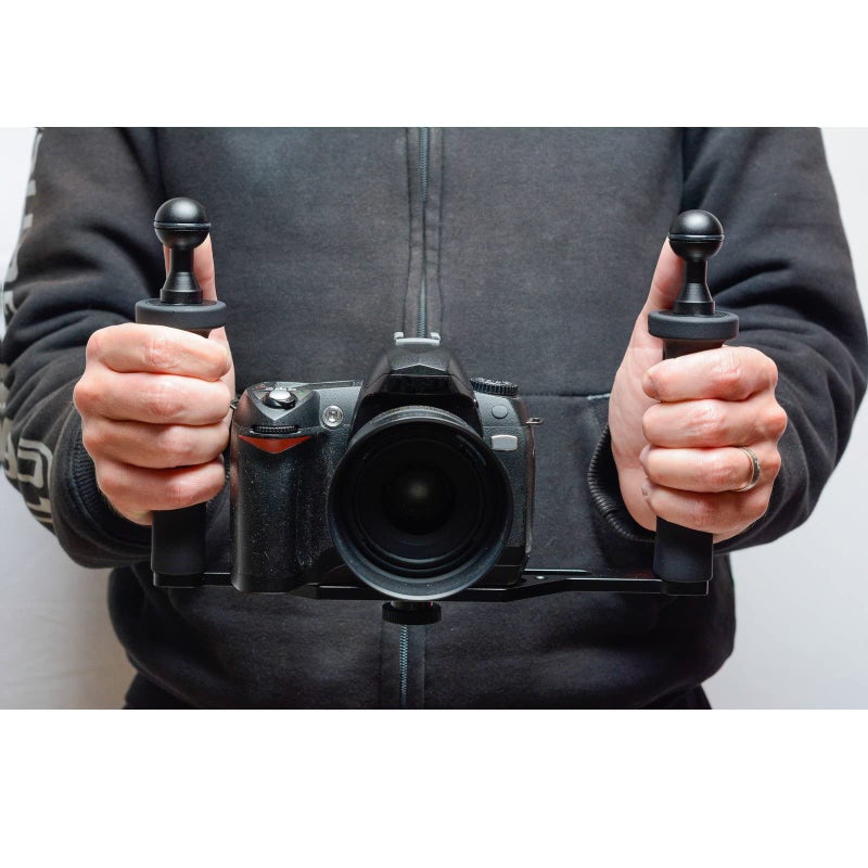 SHOOT Aluminium Alloy Handheld Stabilizer Tray Handle Grip for Hero 13/12/11/10/9/8/7 6/5/4/3+/3 and 6 inch Dome Port and All LED Video Light Camera Camcorder with 1/4 inch Screw Hole - Image 4