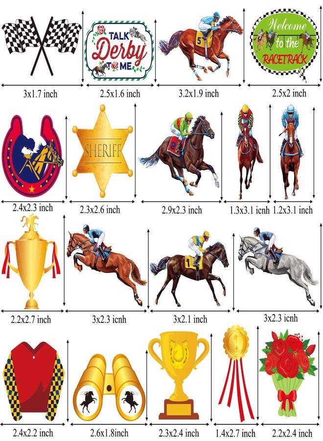 umoni 36Pcs Horse Derby Cupcake Toppers Horse Racing Birthday Party Decorations Equestrian Baby Shower Decorations for Equestrian Horse Theme Birthday Party Supplies - Image 4