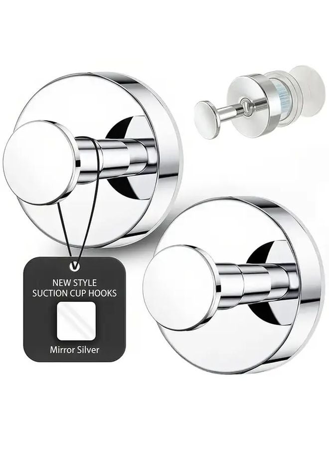 2pcs Stainless Steel Hooks Strong Suction For Bathroom Kitchen 14 99 Lbs Load - Image 1