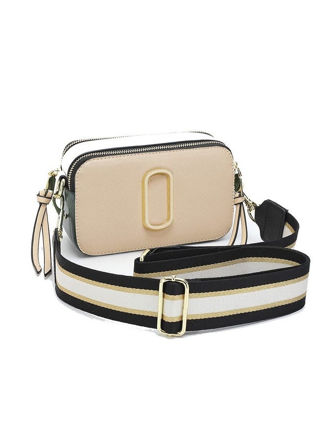 PALAY PALAY® Crossbody Bag for Women Small Square PU Bag for Women Hand Bag Clutch Bag Sling Bag with Detachable Wide Shoulder Belt Pure Color Shoulder Bag for Daily, Beige - Image 1