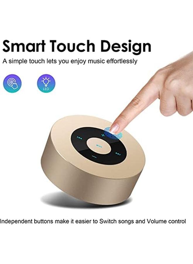 SYOSI Gold Smart Touch Wireless Speaker Small Bluetooth Speaker With Portable Waterproof Case High Def Sound Fast Recharge - Image 2