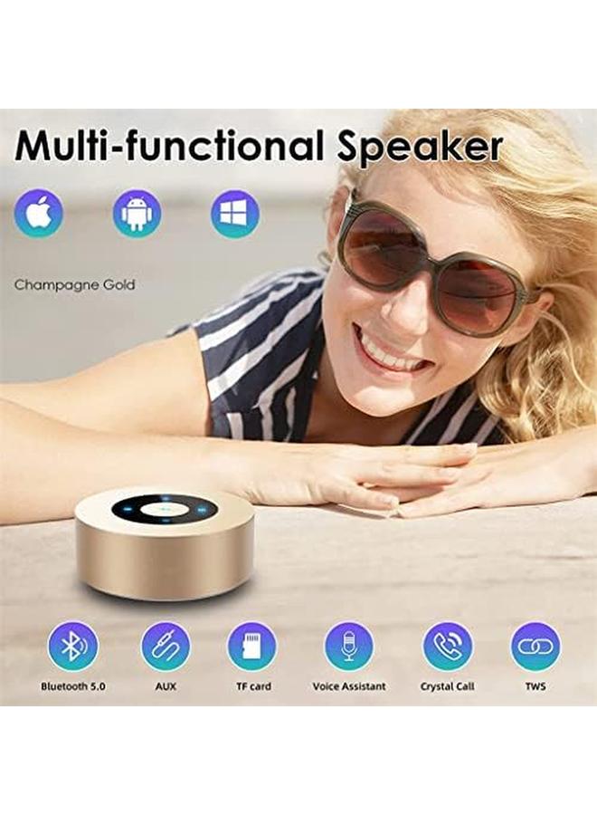 SYOSI Gold Smart Touch Wireless Speaker Small Bluetooth Speaker With Portable Waterproof Case High Def Sound Fast Recharge - Image 4