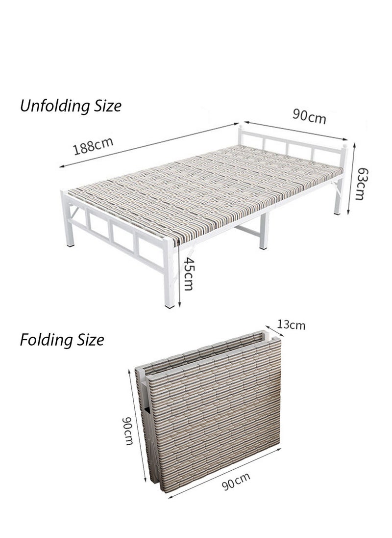 Folding Bed with Mattress Portable Foldable Bed for Spare Bedroom Office Outdoor No Assembly Required Bed 188 * 90 * 45cm White - pzsku/Z0924EC1024F6E2F7C42AZ/45/_/1692861062/0f698d23-4757-4915-bd53-f3ad38ee759d