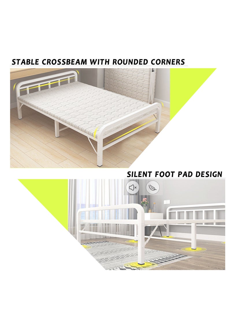 Folding Bed with Mattress Portable Foldable Bed for Spare Bedroom Office Outdoor No Assembly Required Bed 188 * 90 * 45cm White - pzsku/Z0924EC1024F6E2F7C42AZ/45/_/1692861063/636163f5-62b3-41b8-b7de-77573de6242c