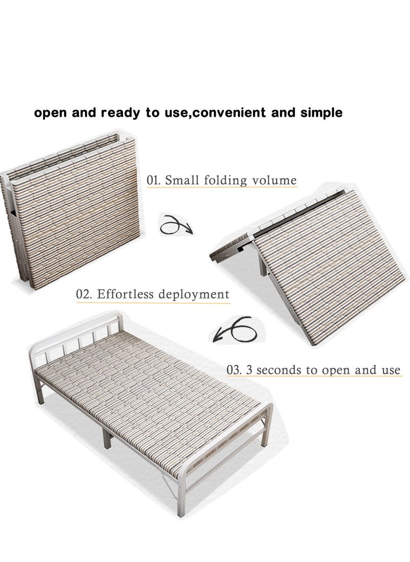 Folding Bed with Mattress Portable Foldable Bed for Spare Bedroom Office Outdoor No Assembly Required Bed 188 * 90 * 45cm White - pzsku/Z0924EC1024F6E2F7C42AZ/45/_/1692861063/d8e92a58-73d8-4ebf-a5a6-5216d3cea082