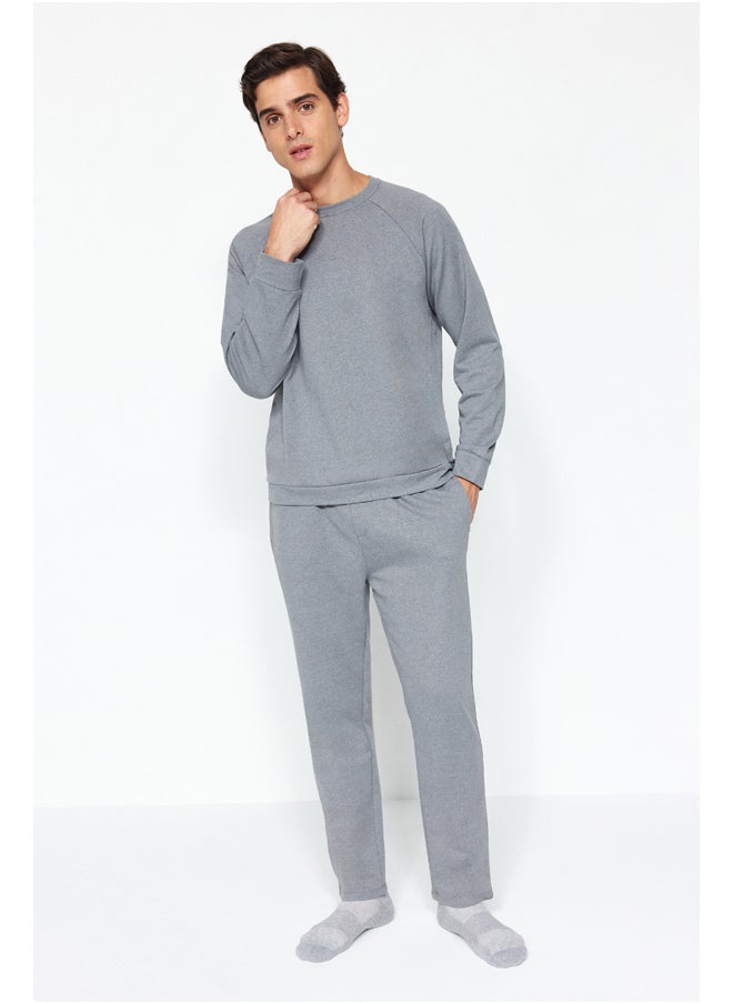 trendyol - Men's Dark Gray Regular Fit Knitted Pajamas Set - Image 1