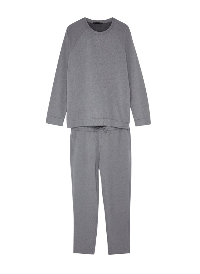 trendyol - Men's Dark Gray Regular Fit Knitted Pajamas Set - Image 1