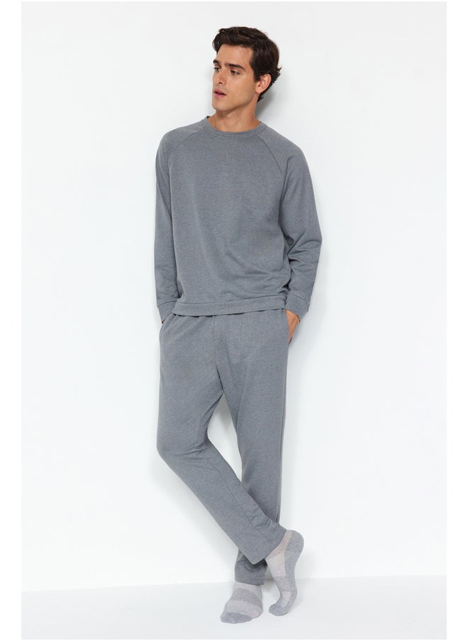trendyol - Men's Dark Gray Regular Fit Knitted Pajamas Set - Image 1