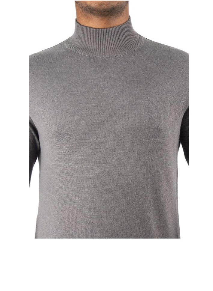 Plain High Neck Sweater for Men
