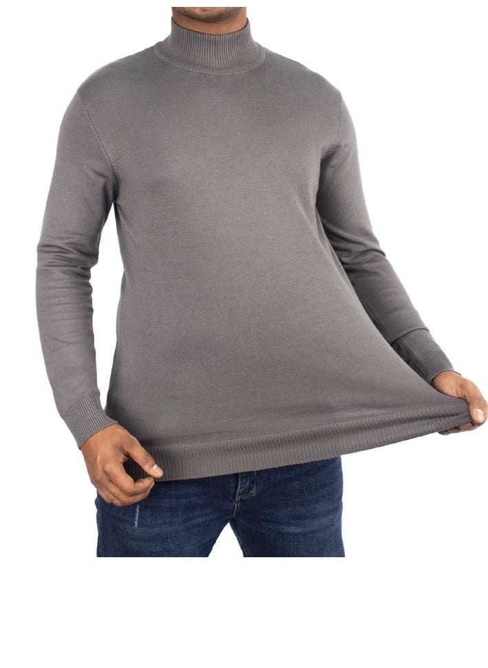 Plain High Neck Sweater for Men